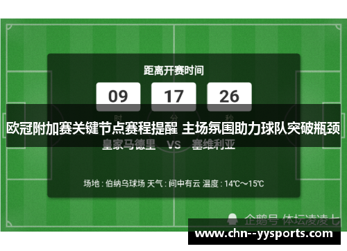 欧冠附加赛关键节点赛程提醒 主场氛围助力球队突破瓶颈